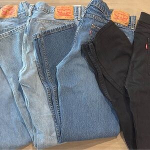 Levi's Men's Light Blue and Black Straight Jeans